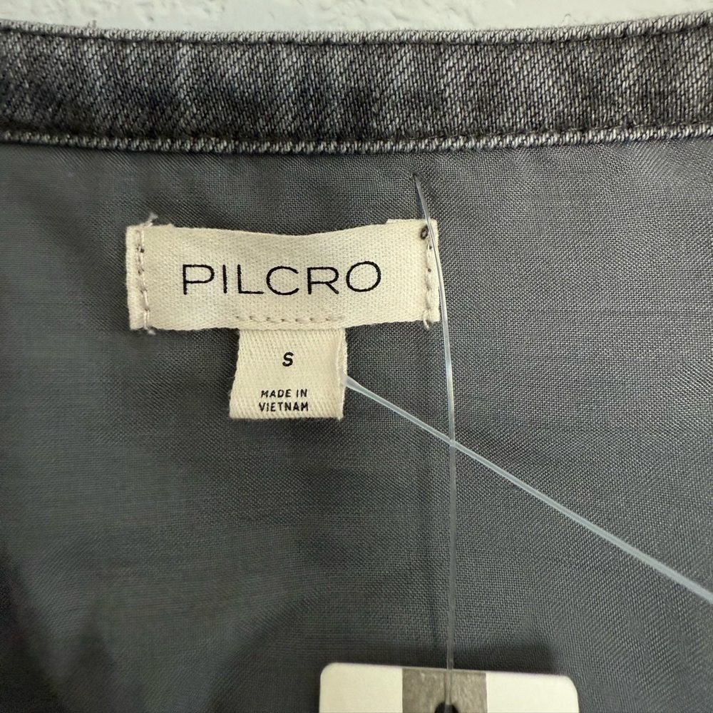 Anthropologie Pilcro Gray Puff Sleeve Denim Mini Dress - Picture 4 of 9